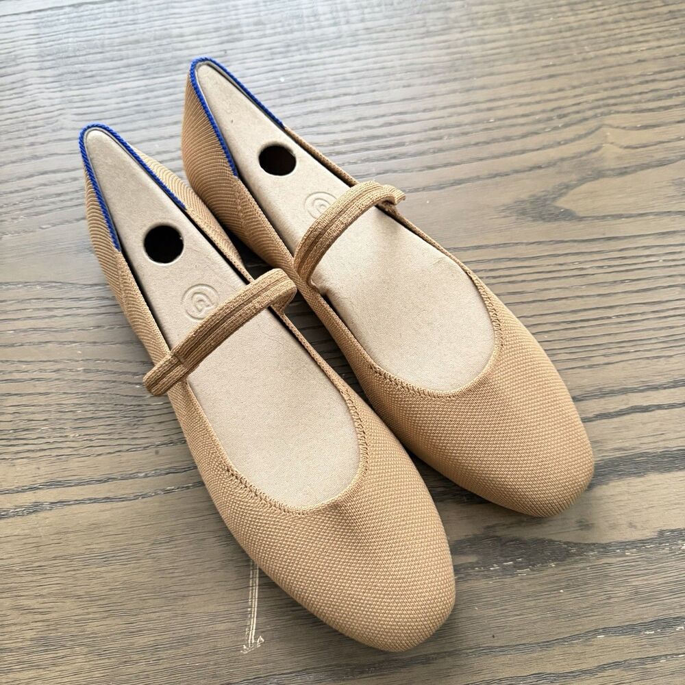 ROTHYS Rothy’s Women’s The Square Mary Jane Wren Tan Size 12 New 075-022 Comfort - Picture 3 of 5